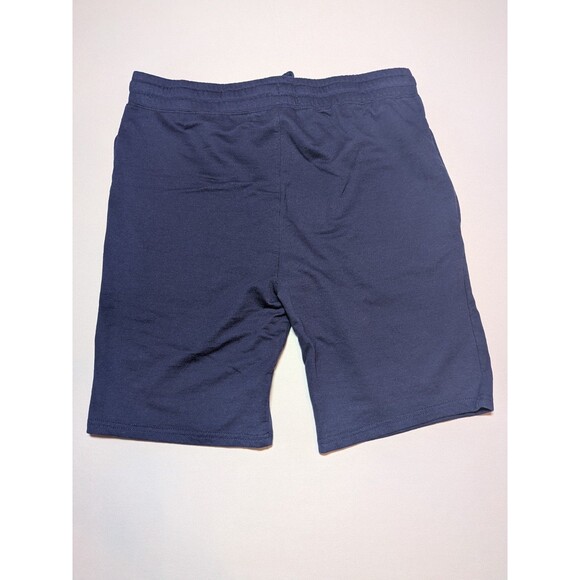 FC Barcelona Mens Fleece Sweat Shorts Size L Blue Spellout Drawstring Waist - Picture 4 of 9